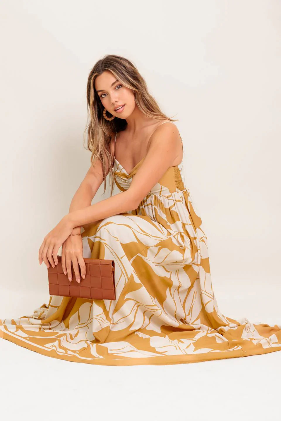 LEAF PRINT SUMMER MAXI DRESS