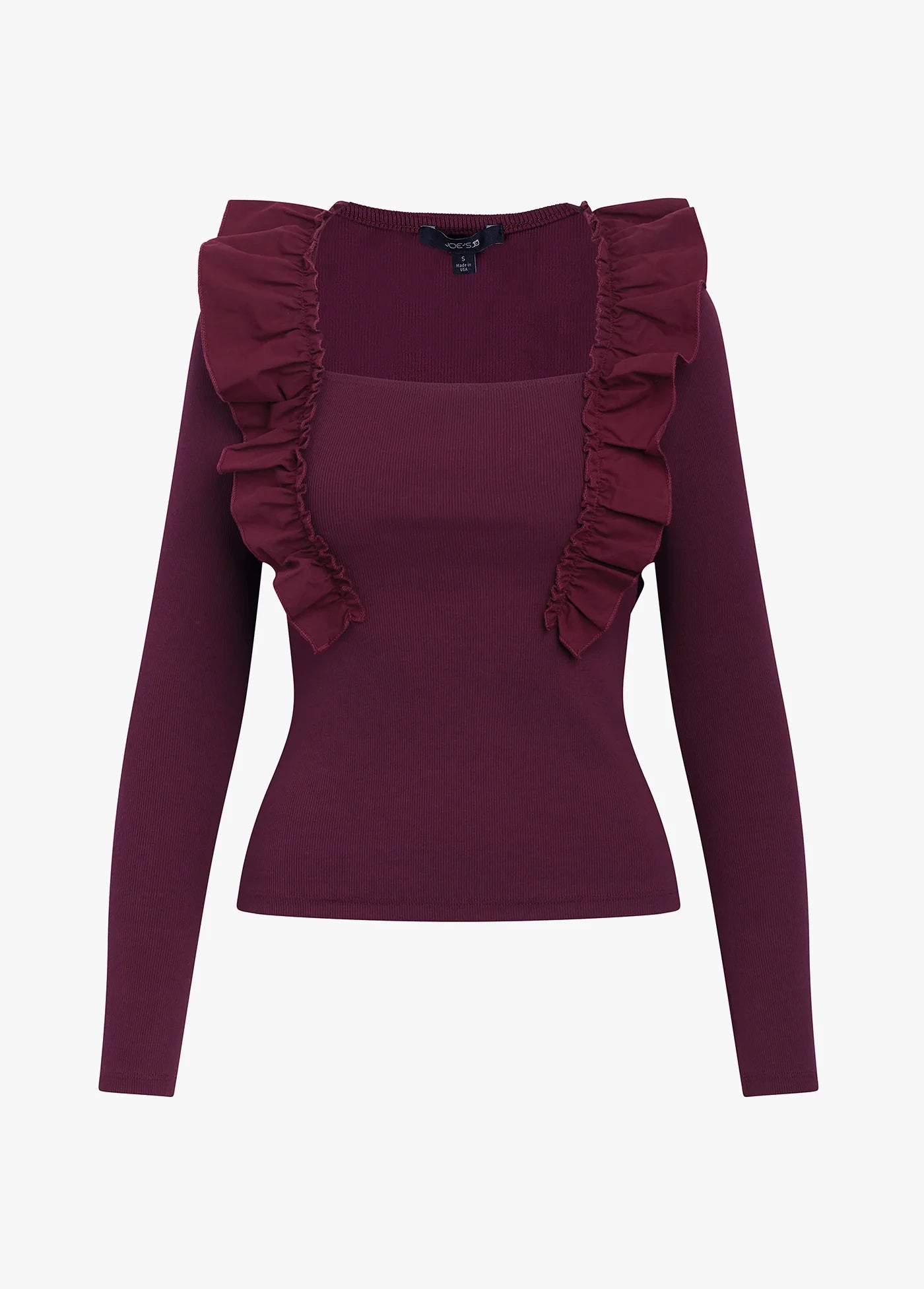 THE LIV RUFFLE LS KNIT TOP