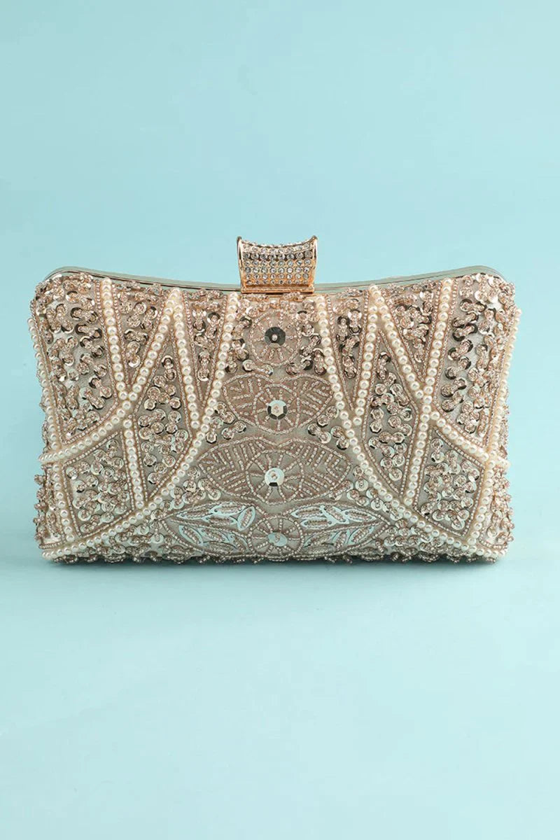 Reto Pearl Embroidery Handbag
