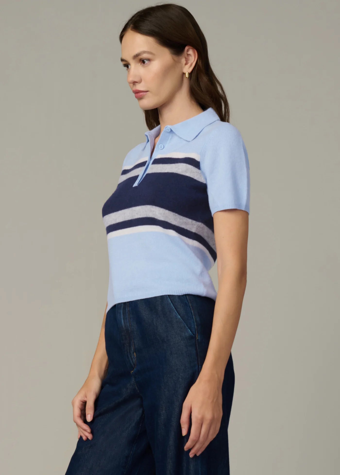 THE CASHMERE SHORT SLEEVE RUGBY POLO