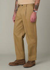 WIDE LEG PLEATED CHINO