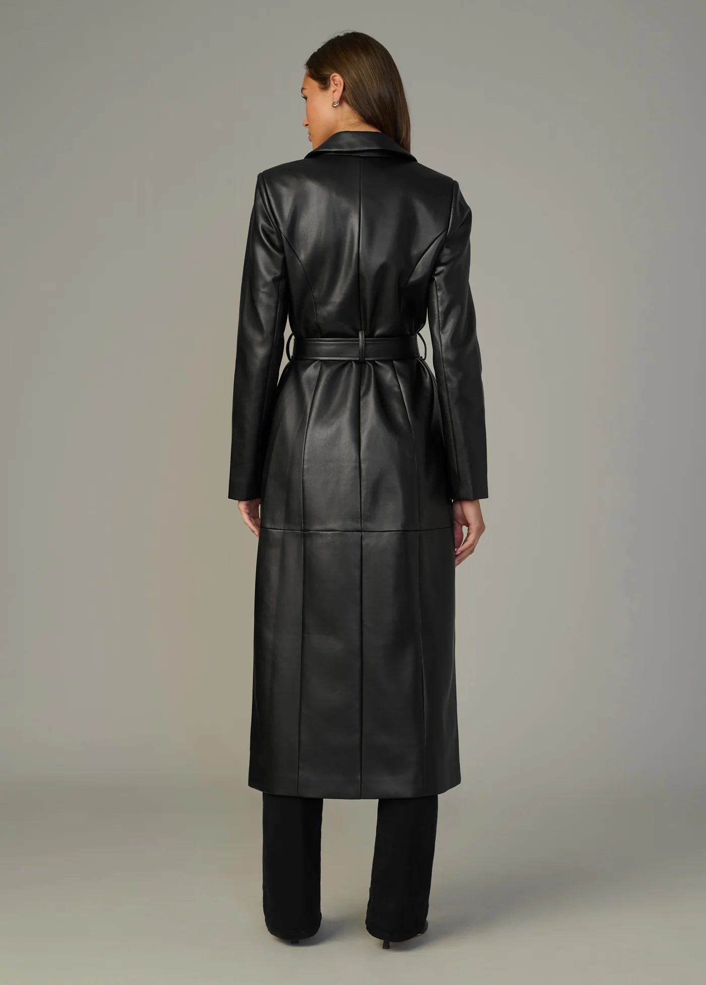 THE VEGAN LEATHER LONG COAT