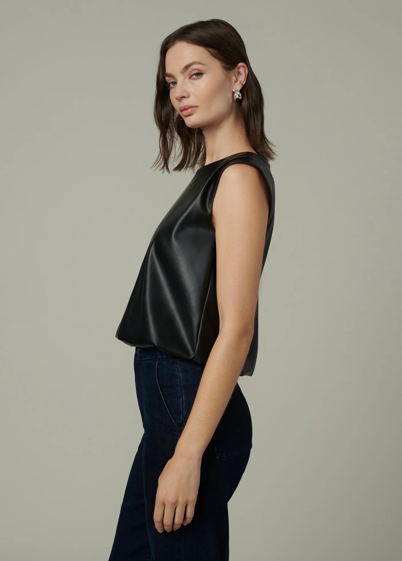 THE MAEVE VEGAN LEATHER TEE