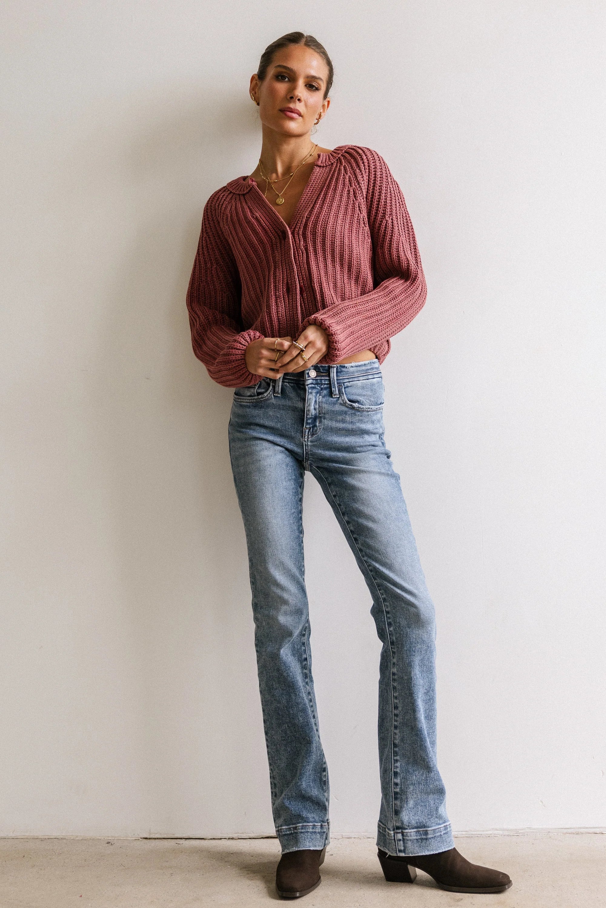 Katie Knit Cardigan in Red FINAL SALE