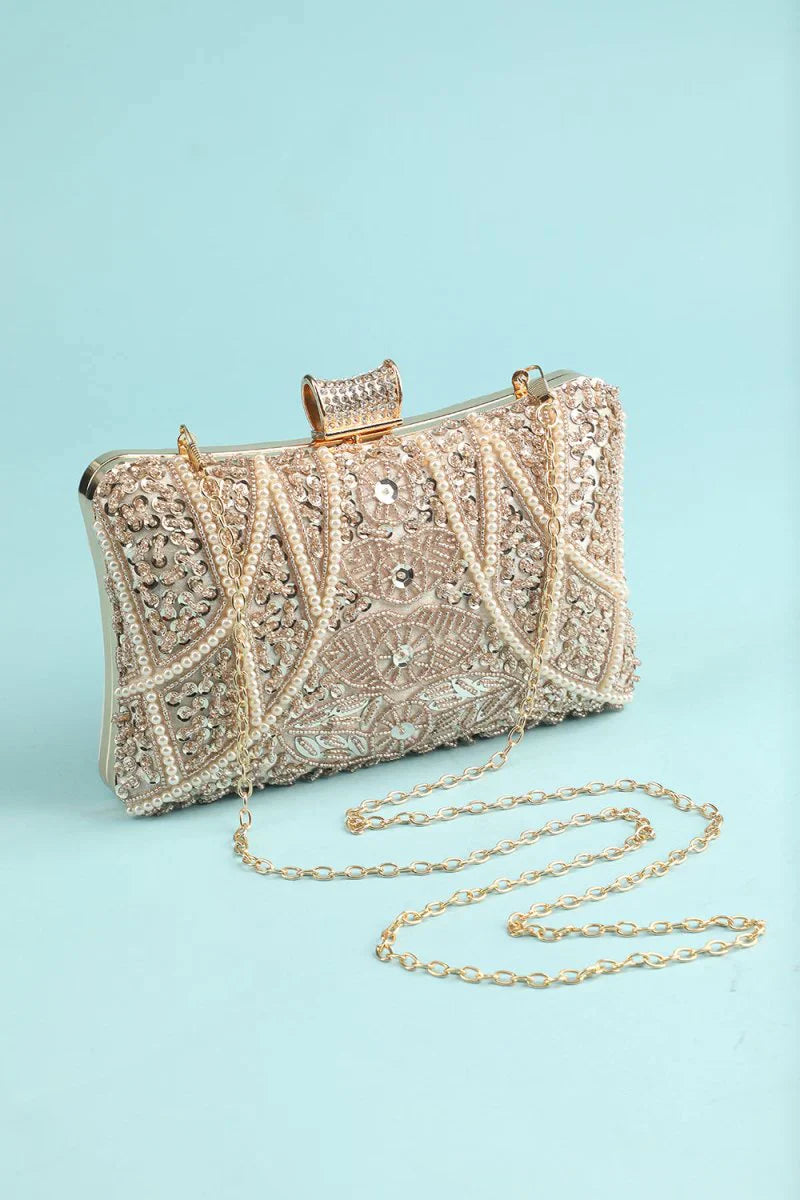 Reto Pearl Embroidery Handbag