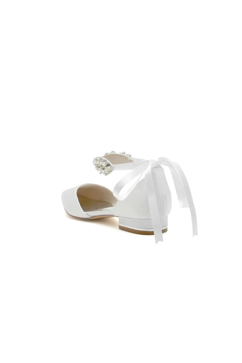 Champagne High Heels with Ornate Crystal and Pearl Accent