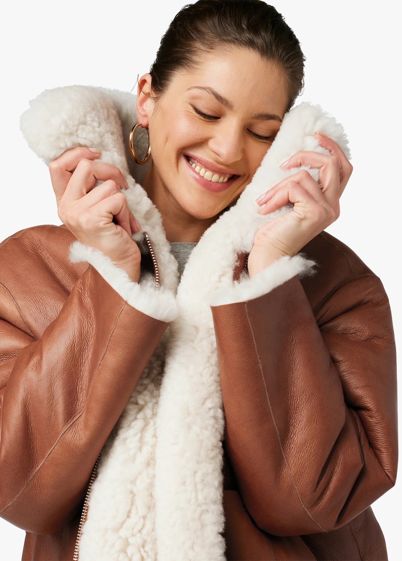 THE LISA REVERSIBLE SHEARLING LEATHER JACKET