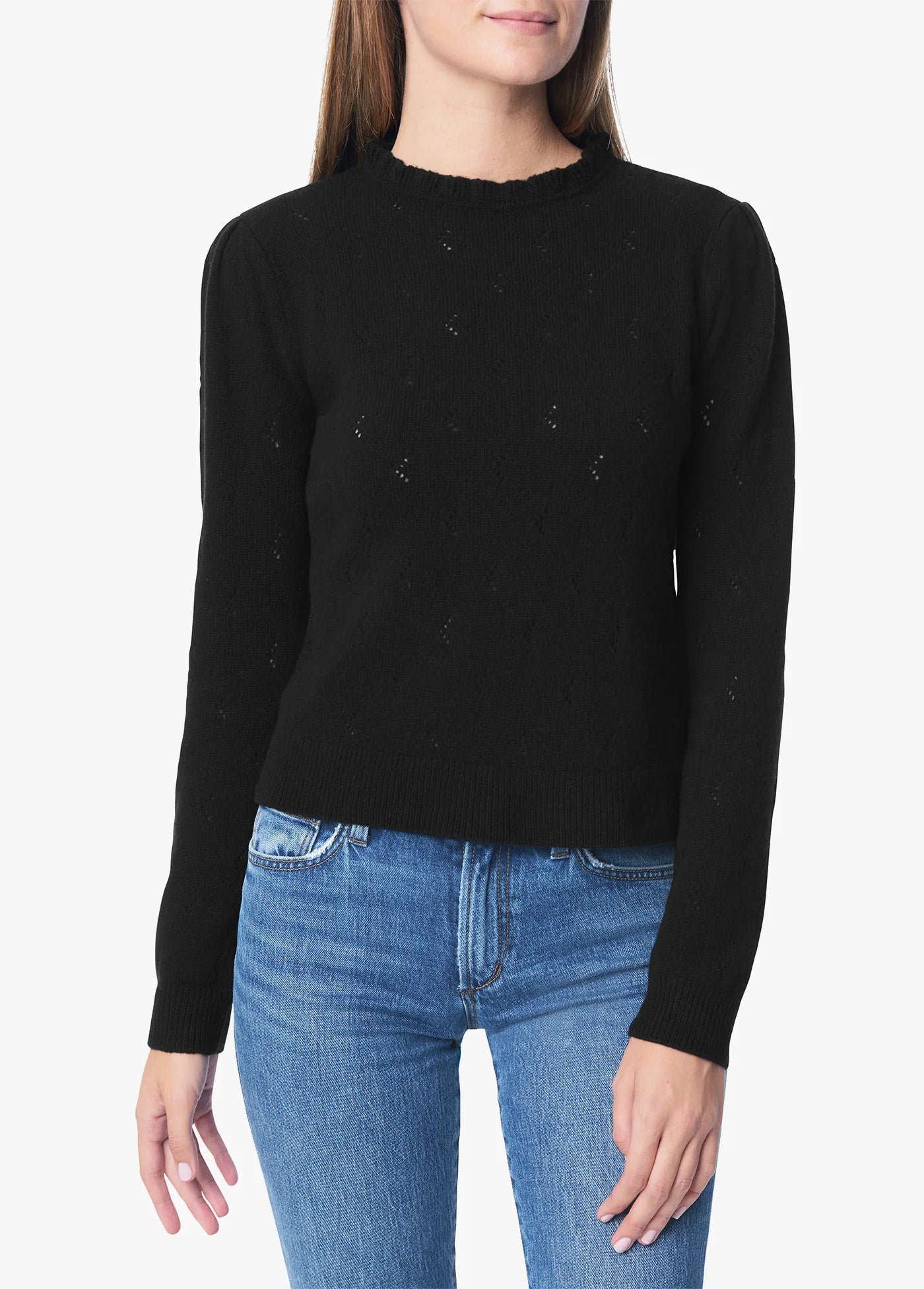 JOSEPHINE POINTELLE PUFF SLEEVE SWEATER