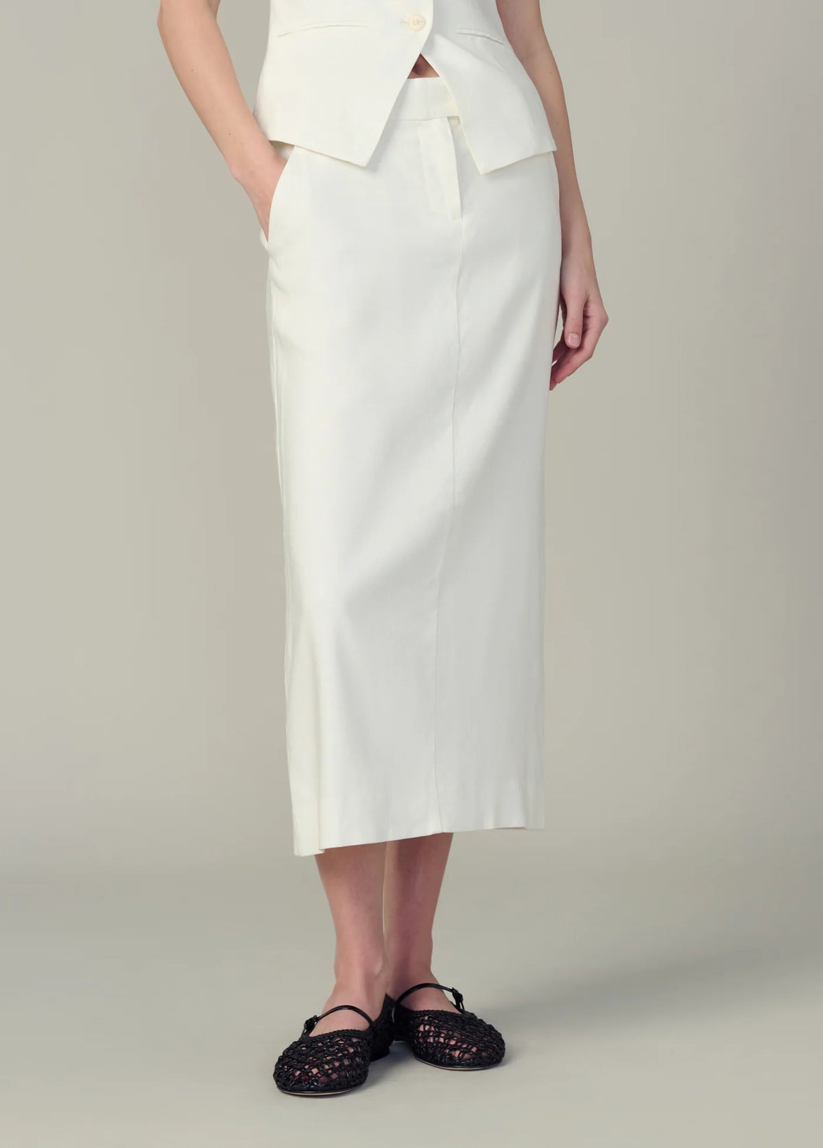 THE MAEVE TAILORED MIDI SKIRT