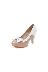 Retro Bowknot High Heels Shoes