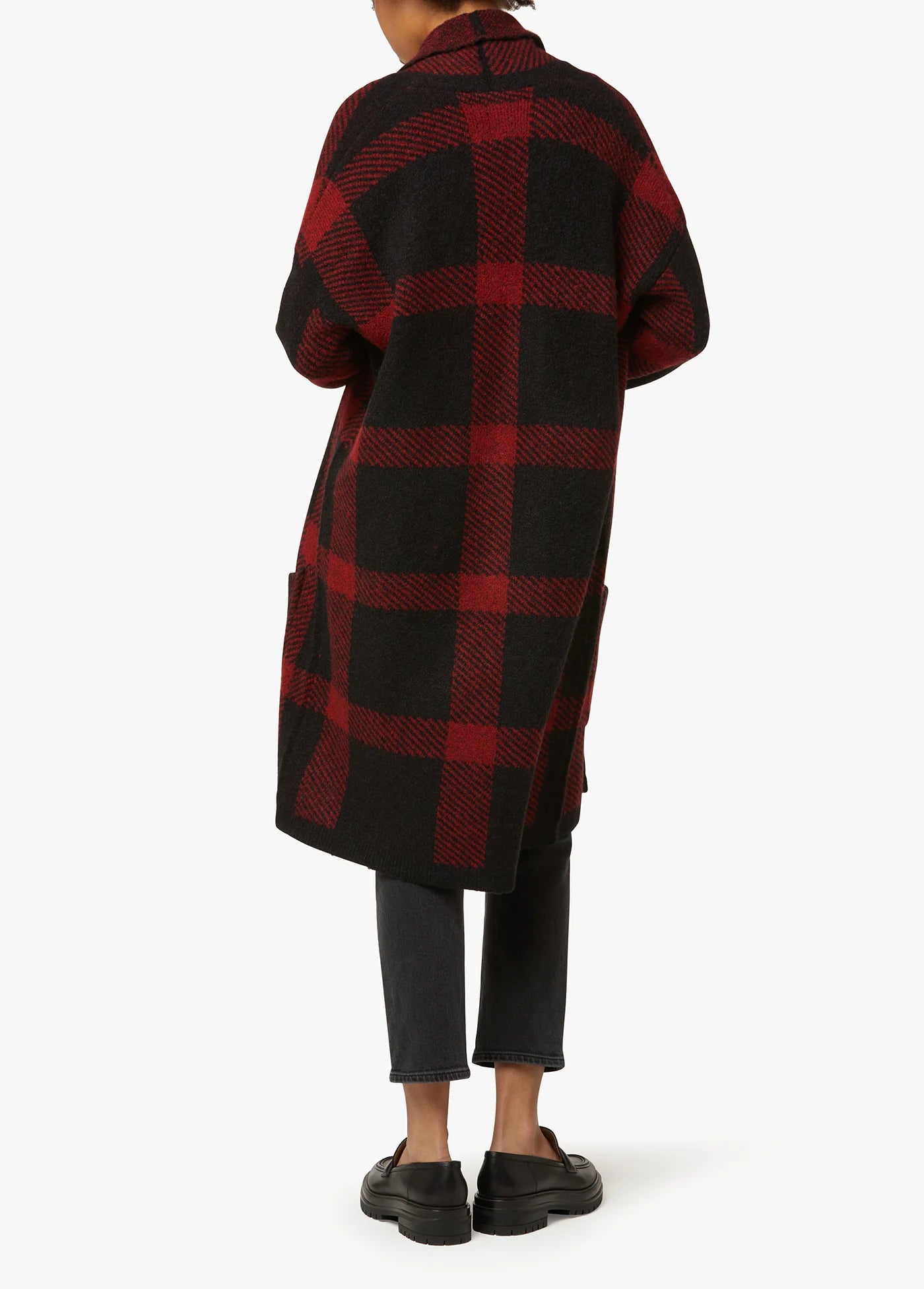SOLANGE INTARSIA PLAID CARDIGAN