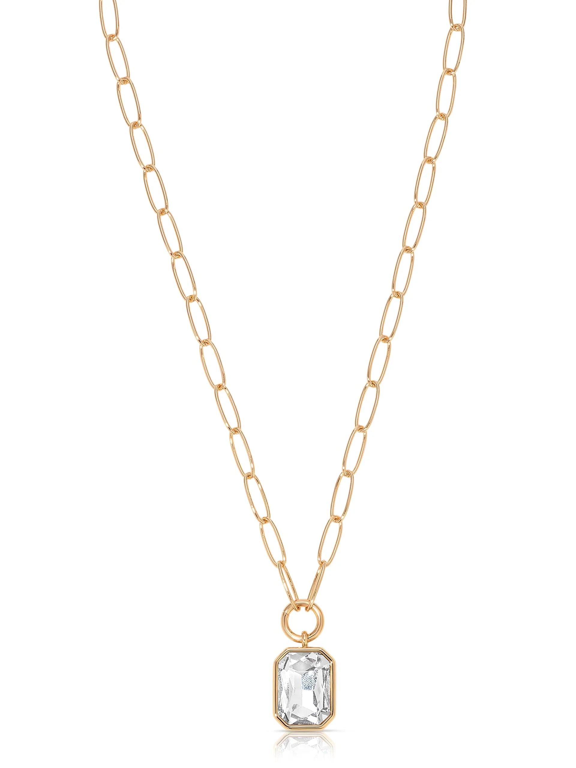 Deco Crystal Pendant Necklace