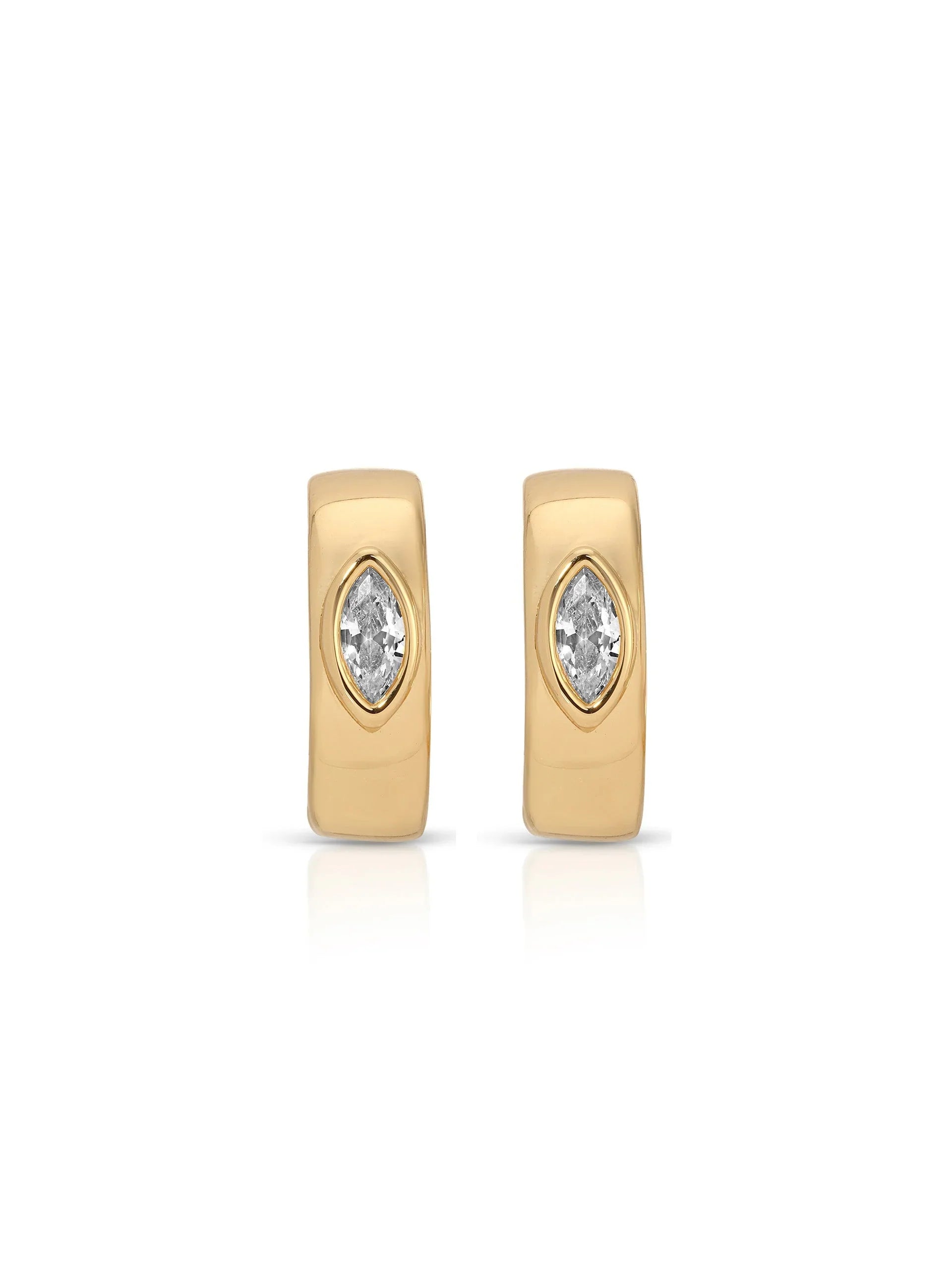Small Marquise Crystal Hoop Earrings