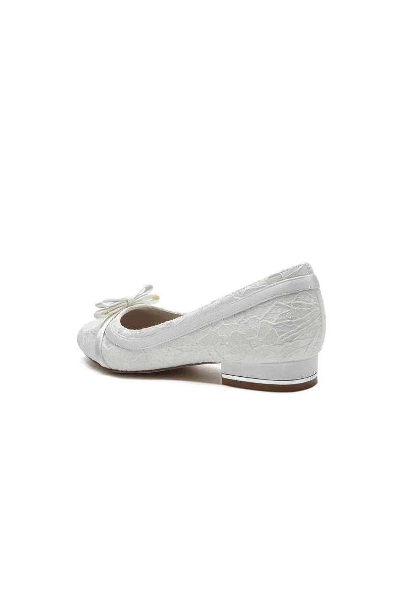 Lace Flats Sandal with Bow Bridal