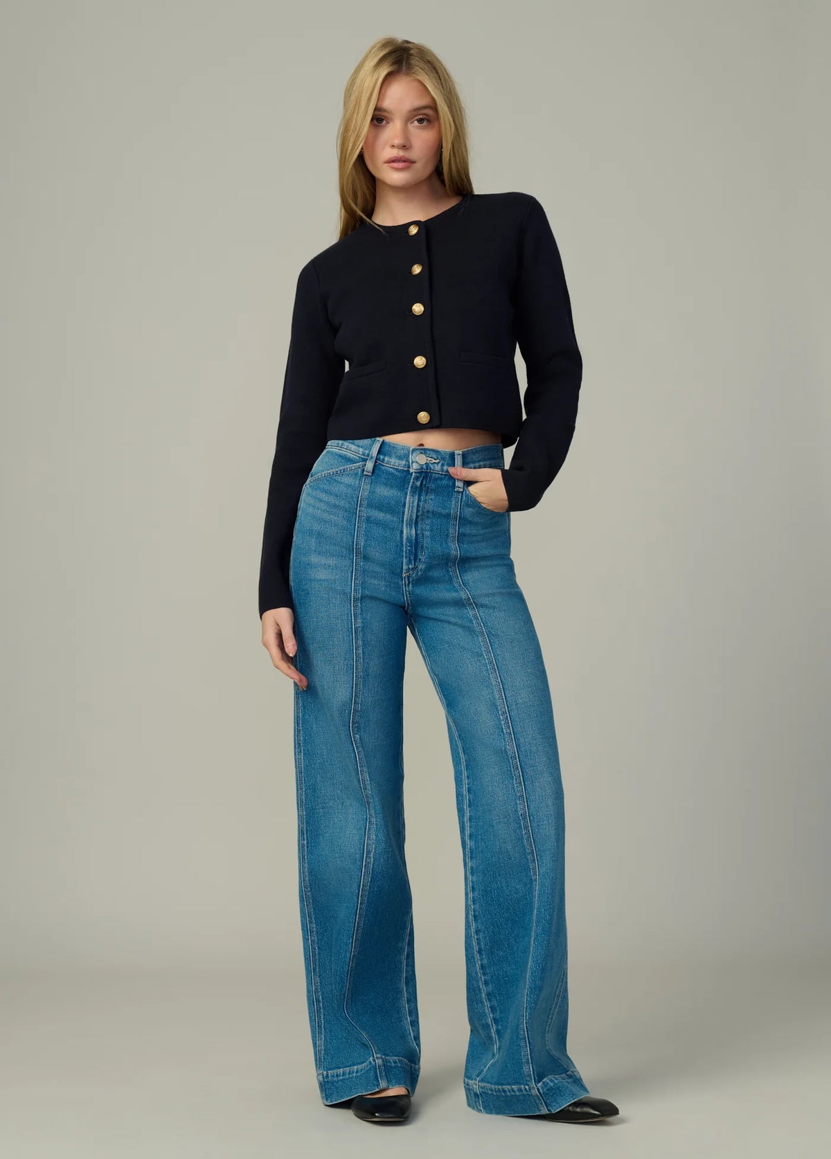 THE FRONT SEAMED WIDE LEG