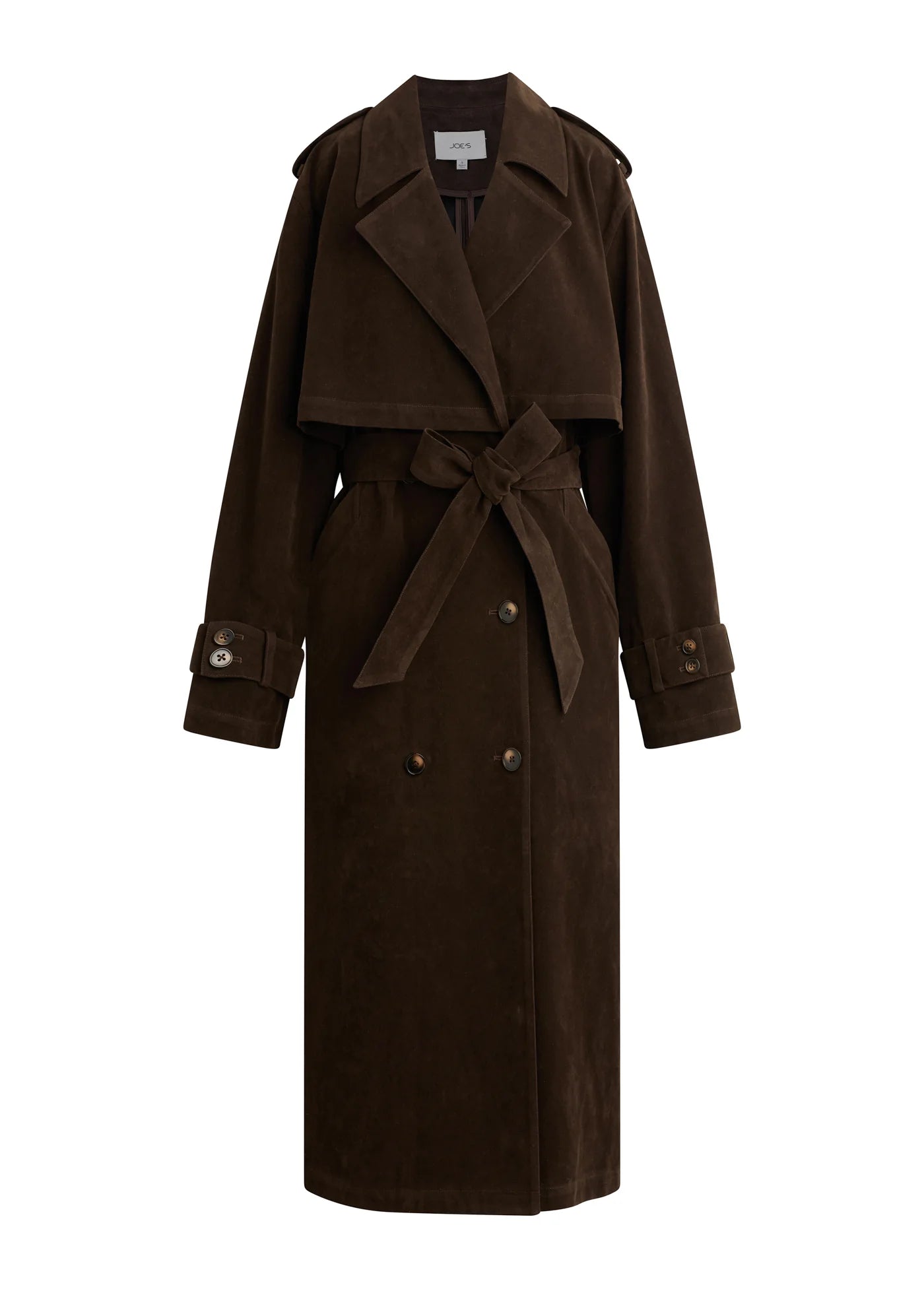 THE ELIZABETH VEGAN SUEDE TRENCH COAT