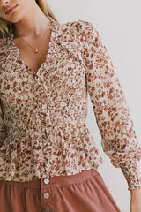 Vera Smocked Floral Blouse FINAL SALE