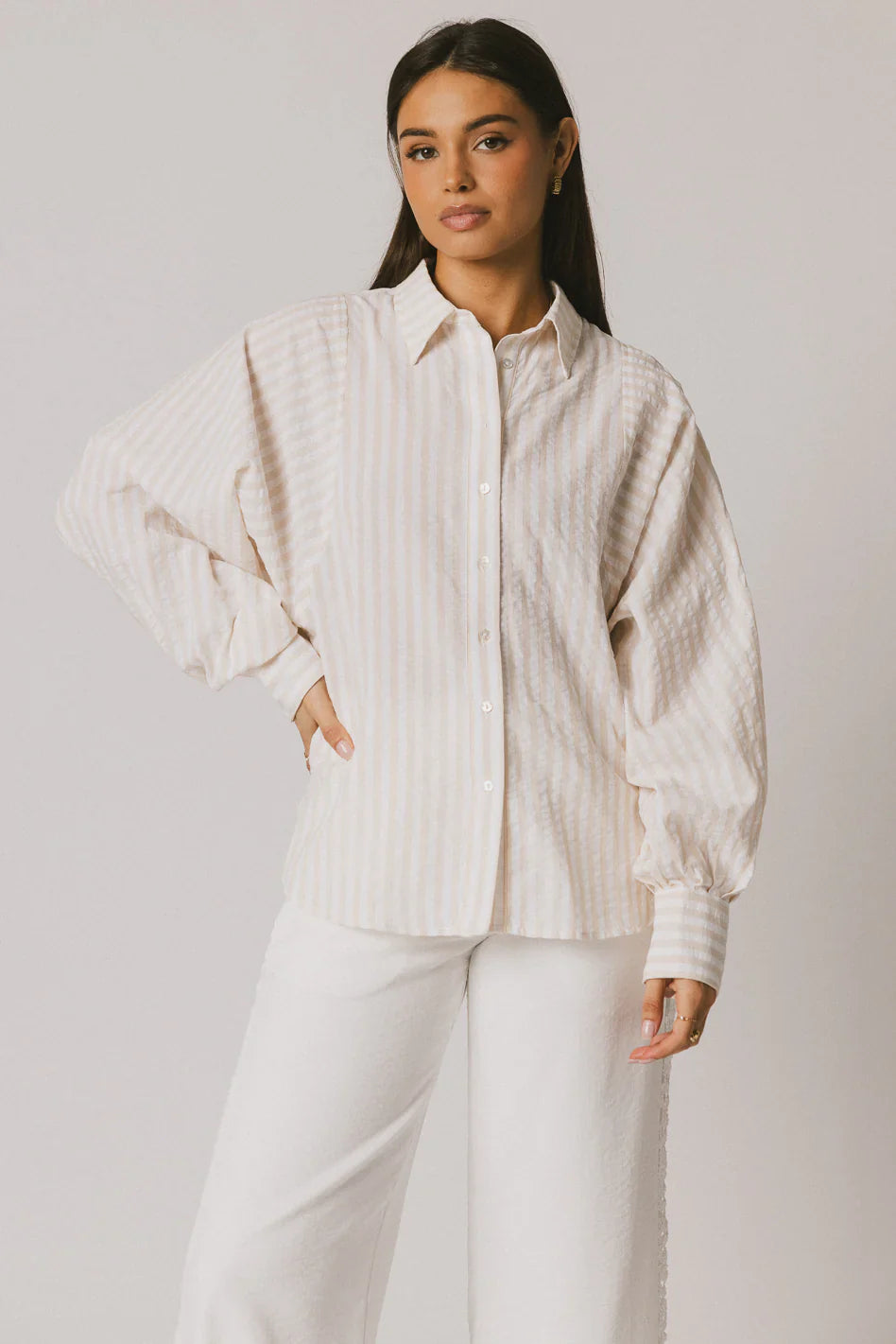 Winifred Button Up in Natural FINAL SALE