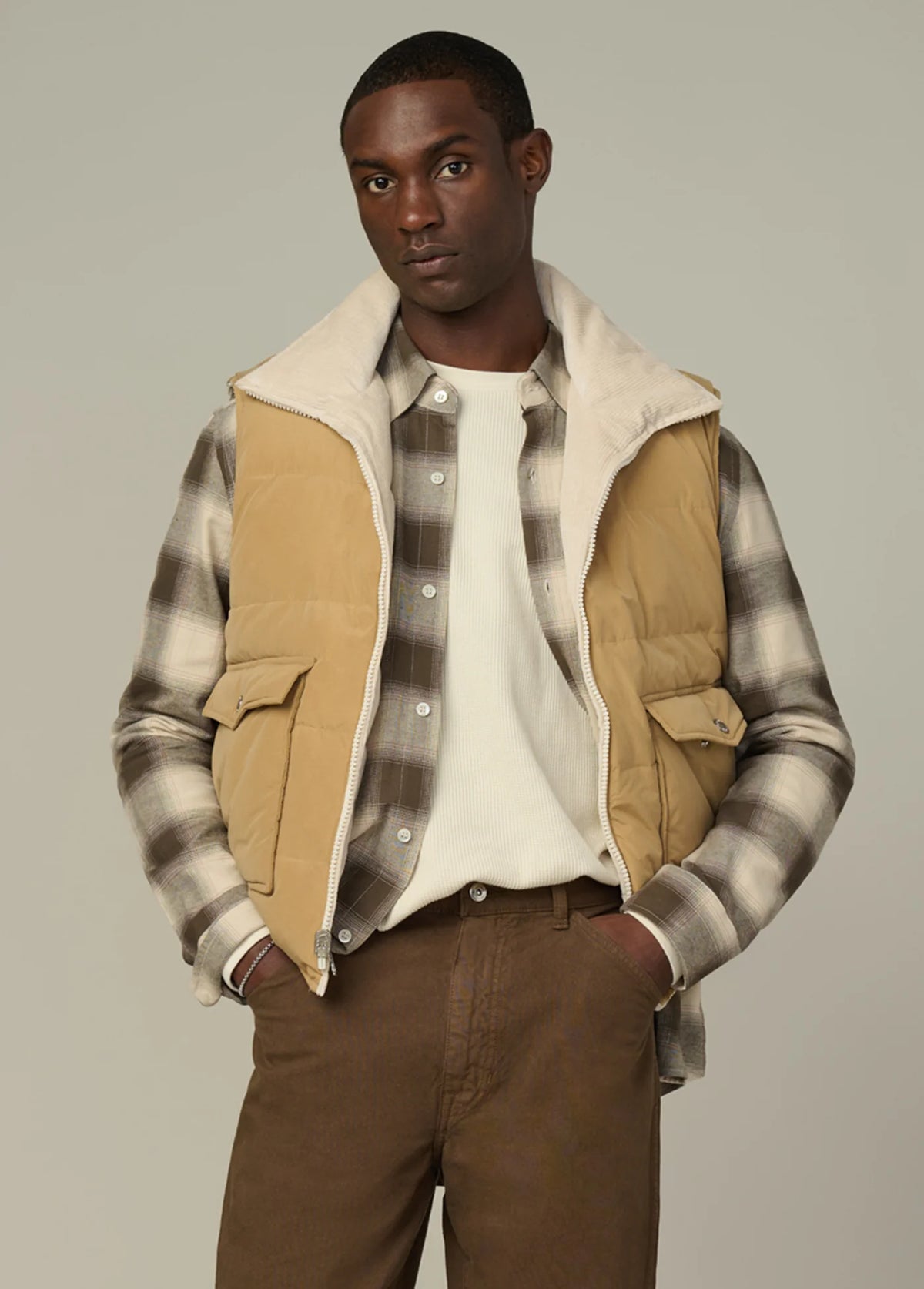 REVERSIBLE CORDUROY PUFFER
