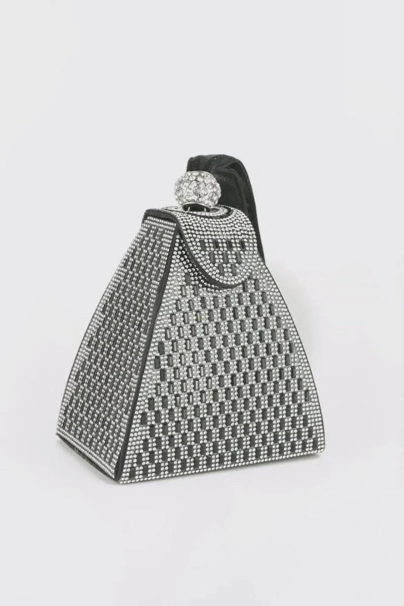 Crystal Gold Pyramid Handbag