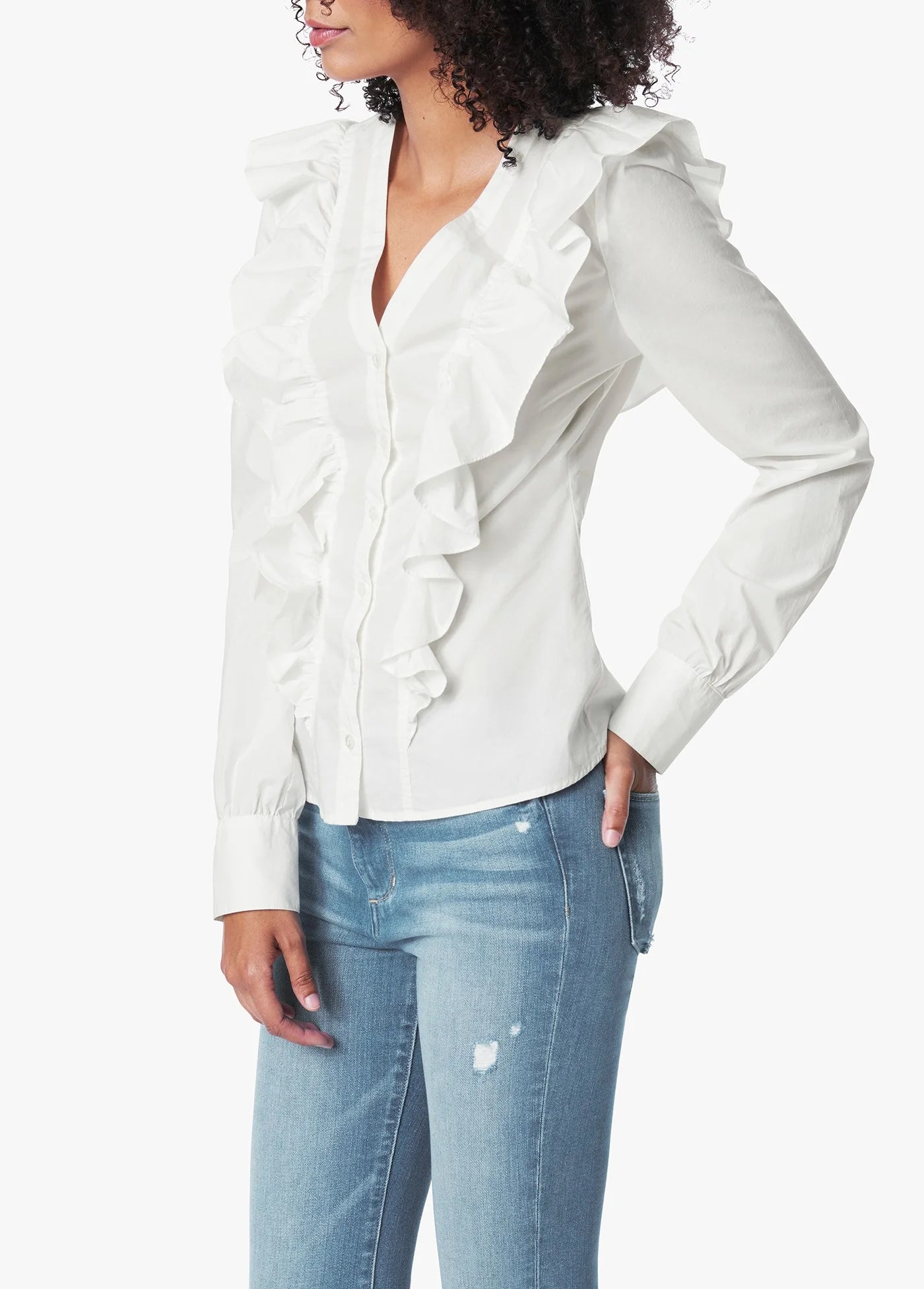 THE POPLIN RUFFLE SHIRT