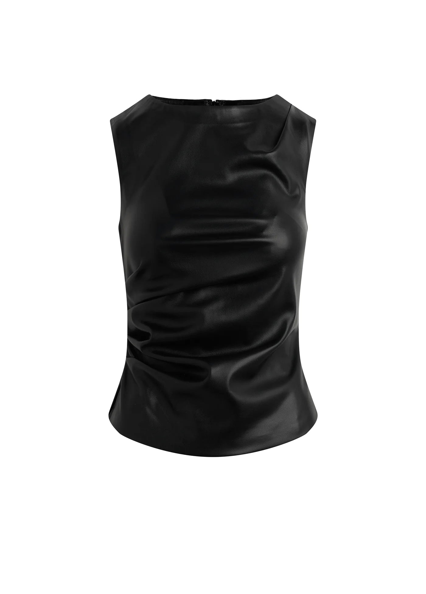 THE MEG VEGAN LEATHER TOP