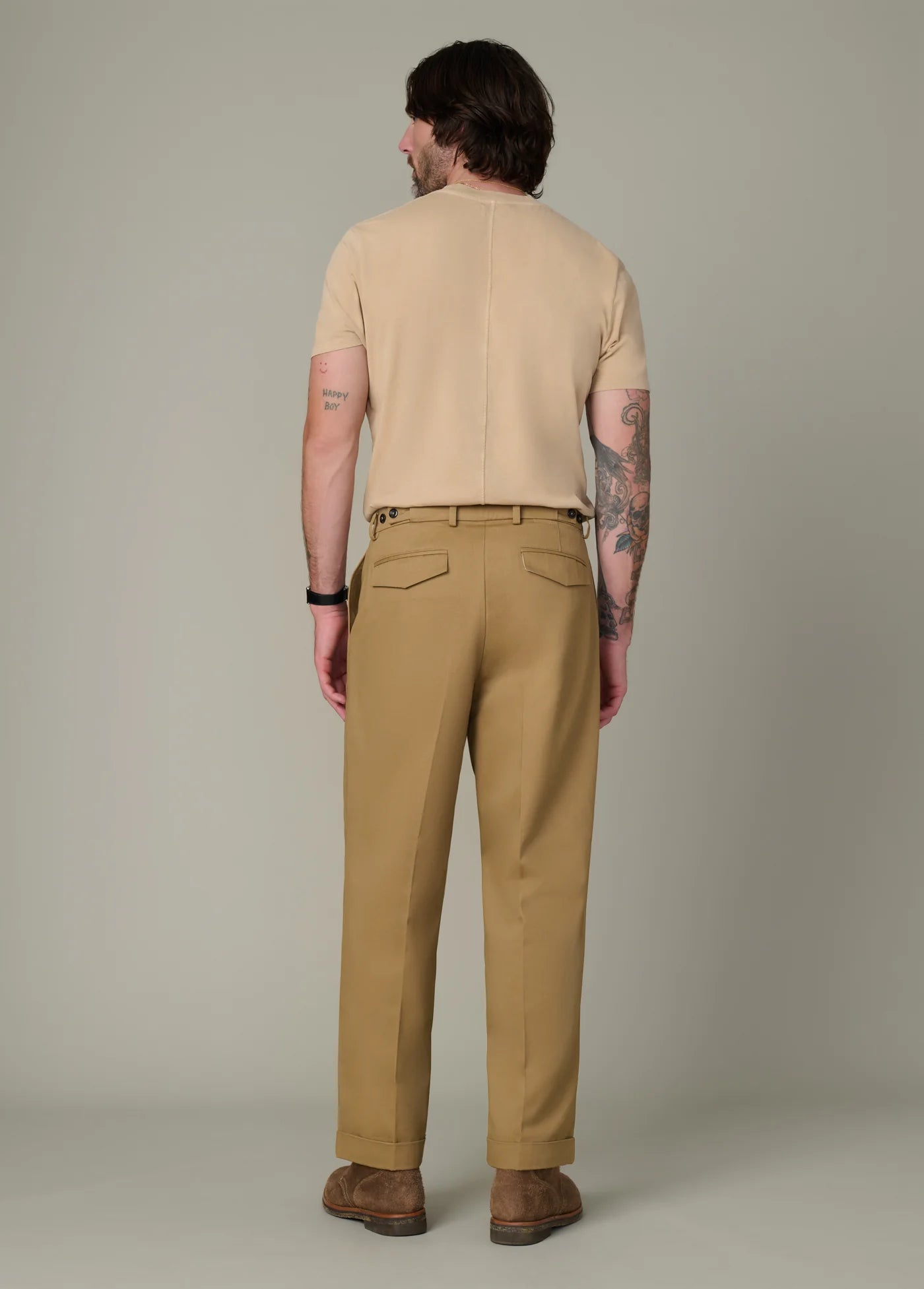 WIDE LEG PLEATED CHINO
