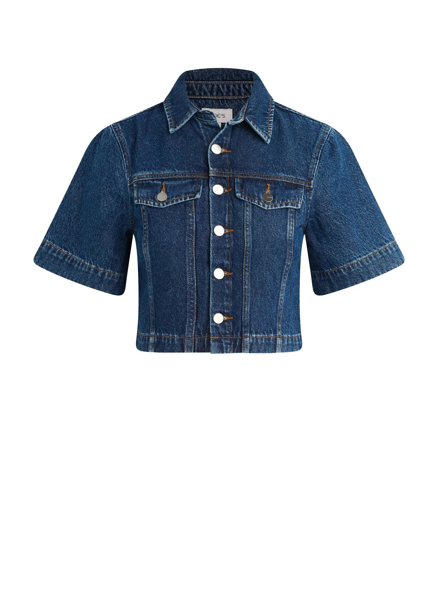 DENIM TRUCKER SHORT SLEEVE TOP